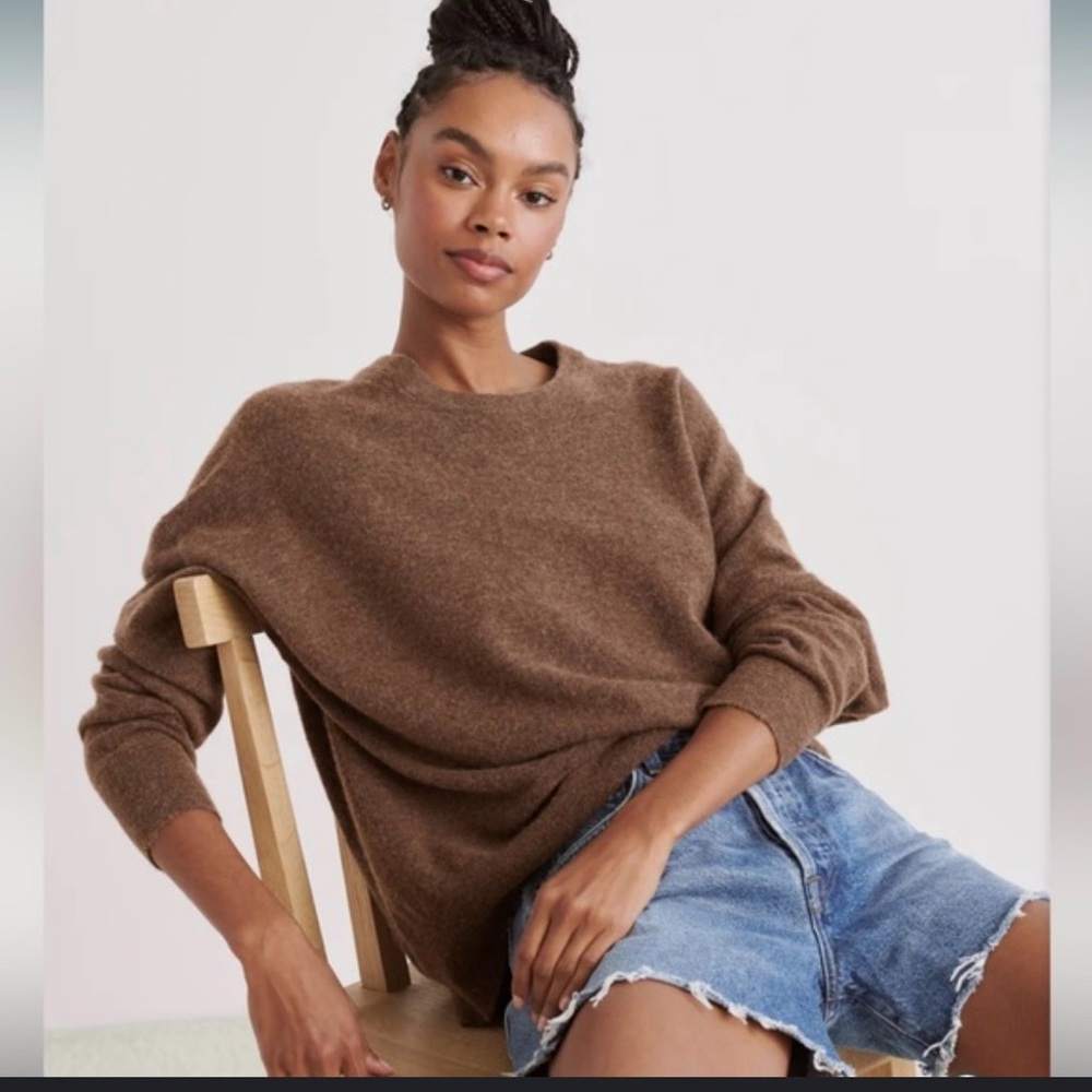 Jenni Kayne Marina Crewneck Relaxed Knit Sweater Cashmere/Wool Blend